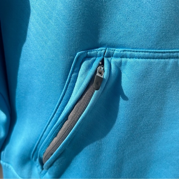 Burn Boot Camp Aqua Blue Hoodie Kangaroo Pocket Fire Hair Logo Front | Sz Small - Picture 3 of 13